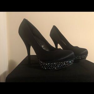 Black Satan Platform Helen’s with Crystal Detail